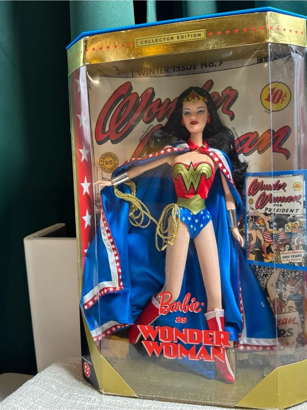 Mattel Barbie as Wonder Woman in Red Blue Gold